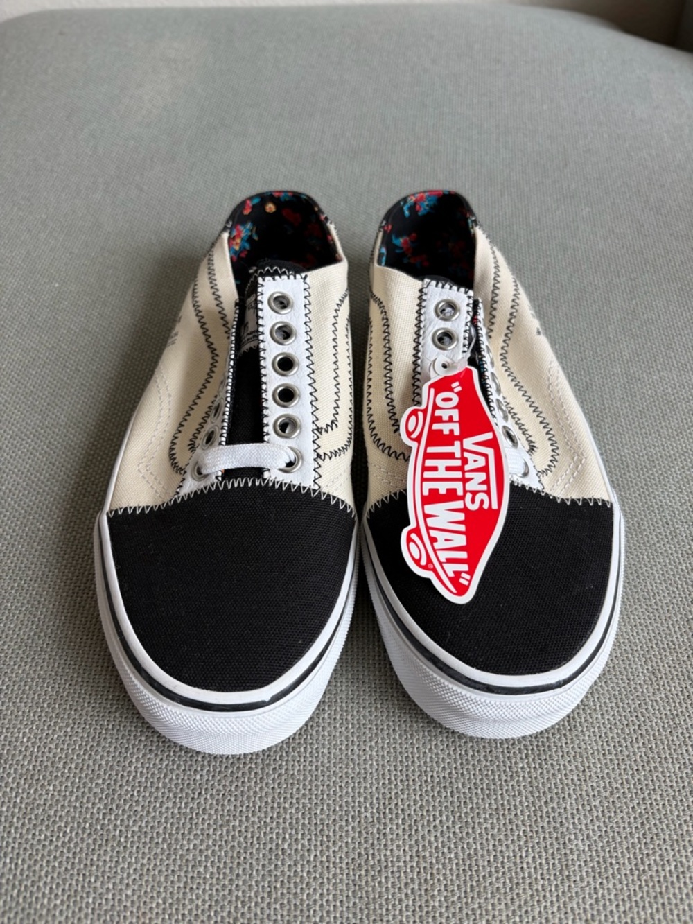 Vans Classic Black & Cream Slip-On Sneakers